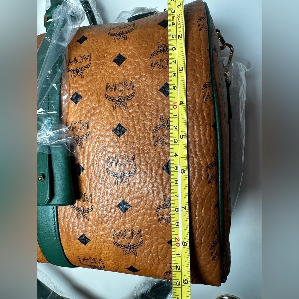 MCM Cognac and Forest Green Duffel Bag - Picture 10 of 17